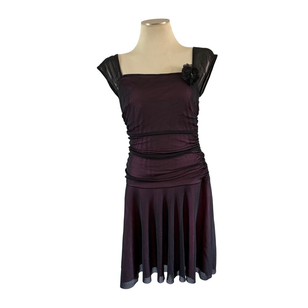 VTG Black Mesh Ruffle Dress XL Whimsygoth Fairy Gruge Goth Emo Punk Y2K 2000s